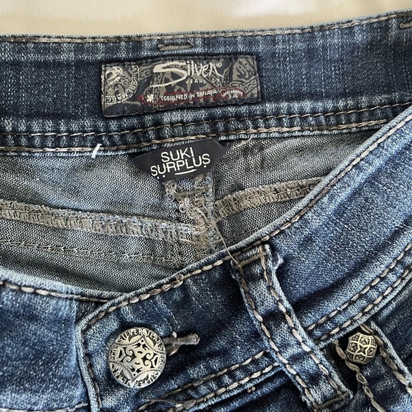 Silver Jeans Womens Suki Surplus Boot Low Rise Dark Wash Denim W 30 L 30 - Picture 2 of 8